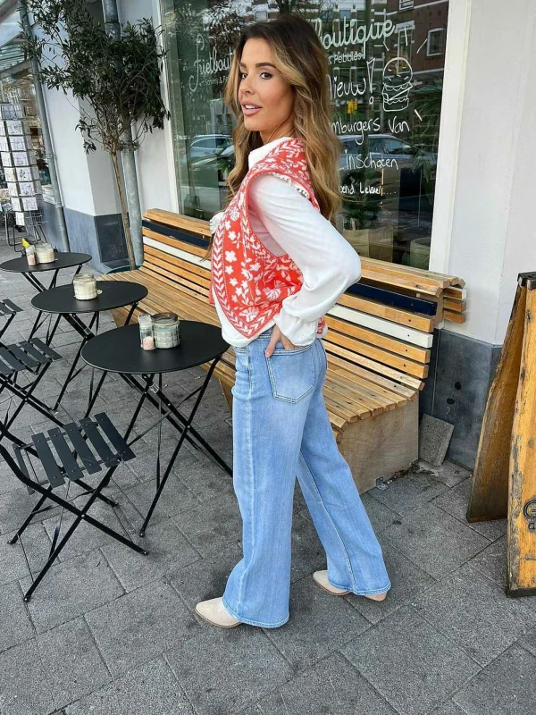 LOF Boutique Wide Leg High Rise Jeans Blue> Broeken