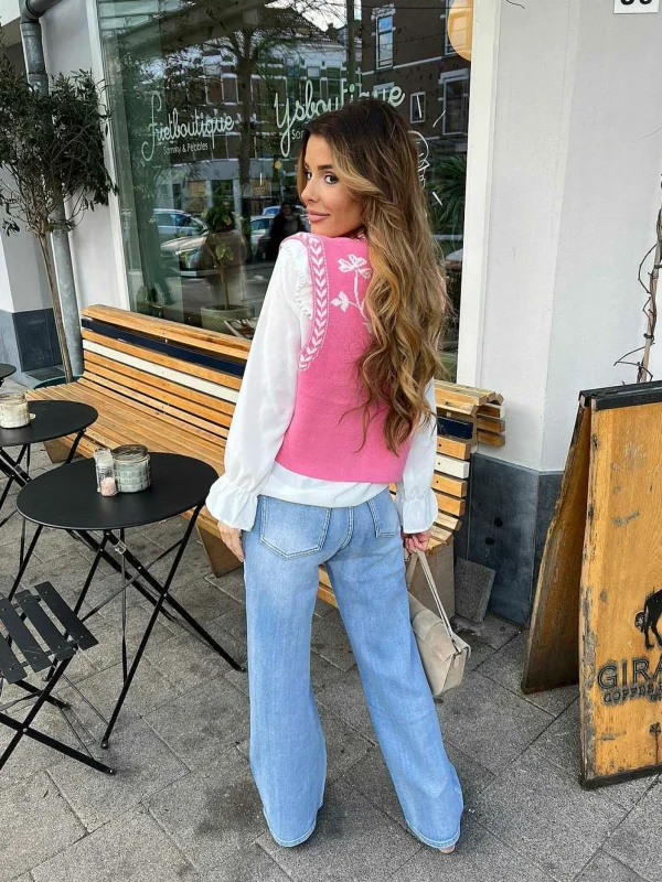 LOF Boutique Wide Leg High Rise Jeans Blue> Broeken